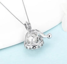 Load image into Gallery viewer, Santa Hat Sterling Silver Cage Necklace Set