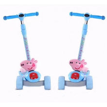 Load image into Gallery viewer, Super Cool Upgraded Peppa Pig Style Kids Foldable 3-Wheel Tilt and Turn Kick Scooter with Adjustable Handle | Music | LED Lights | Ages 3-8