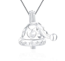 Load image into Gallery viewer, Santa Hat Sterling Silver Cage Necklace Set