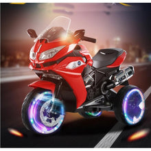 Load image into Gallery viewer, 2025 Kids Ride On A2 Upgraded Electric Motorbike with LED light And Music | 6V | Ages 3-8 | Leather Seat Style | Non-slip Wheels