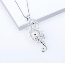 Load image into Gallery viewer, Seahorse Sterling Silver Cage Pendant