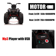 Load image into Gallery viewer, Upgraded 2025 Kids Ride On Car 4x4 Off-road ATV 24V With Monster Tires, Independent Suspension, LED Lights | Leather Seat | Rubber Tires