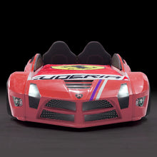 Load image into Gallery viewer, Super Cool 2025 Model Red Moon Luxury Race Car Bed W/LEDS & Sound Effects | Free Mattress | Twin