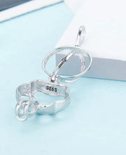 Load image into Gallery viewer, Paw Print Sterling Silver Cage Necklace Set