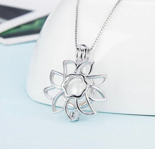 Load image into Gallery viewer, Sunflower Sterling Silver Cage Necklace Set