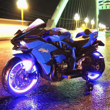 Load image into Gallery viewer, New 2025 Ninja Style Motorcycle Upgraded H2R | 12V Ride On | Light on Wheels | 1 Seater | Ages 3-7 Approx