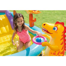 Load image into Gallery viewer, Super Cool Children’s Outdoor Dinoland Inflatable Kiddie Pool Park With Water Slide
