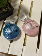 Load image into Gallery viewer, Birth Stat Glitter Disc Ornament