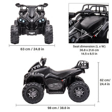 Load image into Gallery viewer, New 12V ATV 1 Seater 2025 Upgraded Ride On | LED Lights | Off-Road | Ages 3-8 | Black Or Red | 3-7Kph