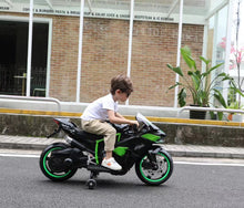 Load image into Gallery viewer, New 2025 Ninja Style Motorcycle Upgraded H2R | 12V Ride On | Light on Wheels | 1 Seater | Ages 3-7 Approx