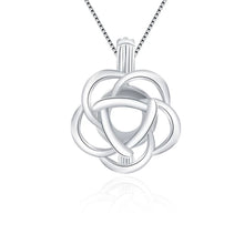 Load image into Gallery viewer, Rose Blossom Sterling Silver Cage Necklace Set