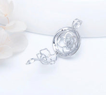 Load image into Gallery viewer, Dazzling Rose Bloom Sterling Silver Cage Pendant