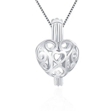 Load image into Gallery viewer, Romantic Heart Sterling Silver Cage Necklace Set