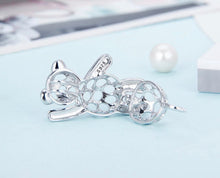 Load image into Gallery viewer, Teddy Bear Sterling Silver Cage Necklace Set