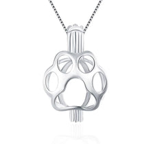 Load image into Gallery viewer, Paw Print Sterling Silver Cage Pendant