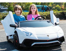 Load image into Gallery viewer, New Licensed 2025 Lamborghini SV 24V XXL Ride on Massive 2 seater | Leather Seats | Up to 16KPH | Real Rubber Tires | Can Hold Adult & Child | 180W