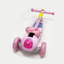 Load image into Gallery viewer, Super Cool Upgraded Peppa Pig Style Kids Foldable 3-Wheel Tilt and Turn Kick Scooter with Adjustable Handle | Music | LED Lights | Ages 3-8