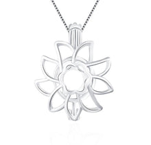 Load image into Gallery viewer, Sunflower Sterling Silver Cage Necklace Set