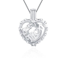 Load image into Gallery viewer, Best Mom Heart Sterling Silver Cage Necklace Set