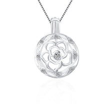 Load image into Gallery viewer, Dazzling Rose Bloom Sterling Silver Cage Necklace Set