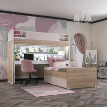 Load image into Gallery viewer, Super Cool New City Loft Bed With Desk - Pink | LED Lights