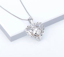 Load image into Gallery viewer, Best Mom Heart Sterling Silver Cage Necklace Set