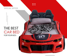 Load image into Gallery viewer, Super Cool 2025 Red Champion Camaro Style Twin Size Car Bed For Kids | LED lights | Remote Control For Features | Pre Order