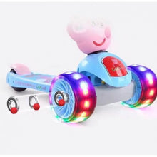 Load image into Gallery viewer, Super Cool Upgraded Peppa Pig Style Kids Foldable 3-Wheel Tilt and Turn Kick Scooter with Adjustable Handle | Music | LED Lights | Ages 3-8