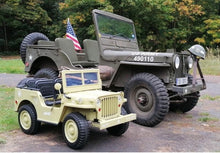 Load image into Gallery viewer, 2025 Military / Army 24V Willy 4x4 Jeep Style Truck Upgraded | 3 Seater Kids Ride-On | Leather Seats | Rubber Tires | Remote