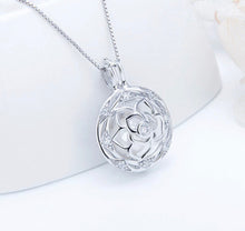 Load image into Gallery viewer, Dazzling Rose Bloom Sterling Silver Cage Pendant