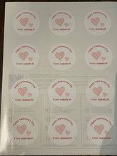 Load image into Gallery viewer, Happy Valentines Day With Hearts Round Stickers