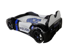 Load image into Gallery viewer, Super Cool 2025 Upgraded Premium Police Race Car Twin Bed | LED Lights | Opening Doors | Remote Controlled | Free Mattress | Holds 300 Lbs
