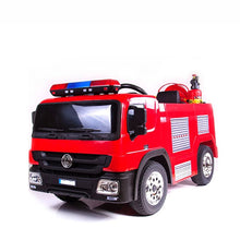 Load image into Gallery viewer, 2025 Fire Truck Style Ride-On | 12V | Upgraded | Lots of Lights | Water Gun | Hat | Fire Extinguisher | Big 1 Seater | Remote