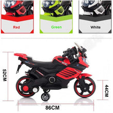Load image into Gallery viewer, Super Kids 2025 | 6V Ride On Electric Motorbike w/ Training Wheels | Leather Seat | Cool Lights