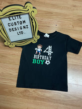 Load image into Gallery viewer, Birthday Boy Soccer Themed Kids T-shirt