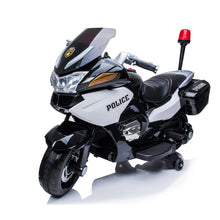 Load image into Gallery viewer, Super Cool 2025 Upgraded 24V Police Ride-On Motorcycle w/ Removable Stabilizing Wheels | Leather Seat | Rubber Tires