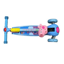 Load image into Gallery viewer, Super Cool Upgraded Peppa Pig Style Kids Foldable 3-Wheel Tilt and Turn Kick Scooter with Adjustable Handle | Music | LED Lights | Ages 3-8