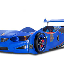 Load image into Gallery viewer, 2025 Super Cool Blue GT1 Race Car Bed W/Free Mattress | LED Lights