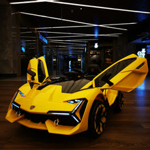 Load image into Gallery viewer, 12V | 2025 Lamborghini Style Powerful Dual Motor | Ages 1-7 | Ride On Car | Leather Seat| Remote | 1 Seater | 2 Colours