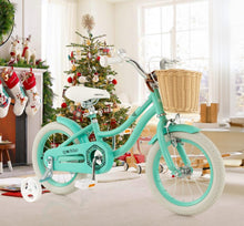 Load image into Gallery viewer, Adorable &amp; Cute 14” Children’s Adjustable Bicycle Pedal Bike | Removable Training Wheels | Ages 3-5 | Bell | Basket | Adjustable Seat, Handlebar | Brakes | Easy Assembly
