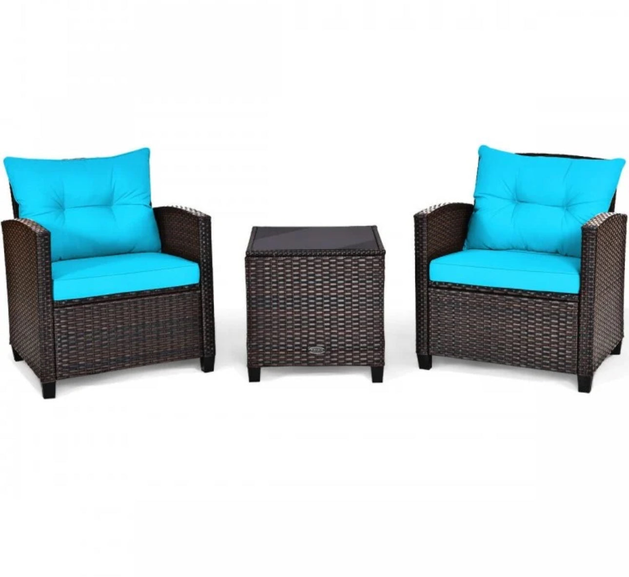 Super Relaxing 3-Piece Heavy Duty Rattan / Wicker Patio Furniture Set With Washable Cushions | Waterproof | 6 Colours