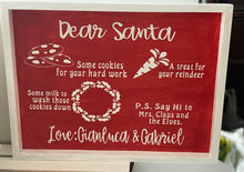 Load image into Gallery viewer, Custom Dear Santa Painted Wood Tray |. Family Memories | Hand Painted
