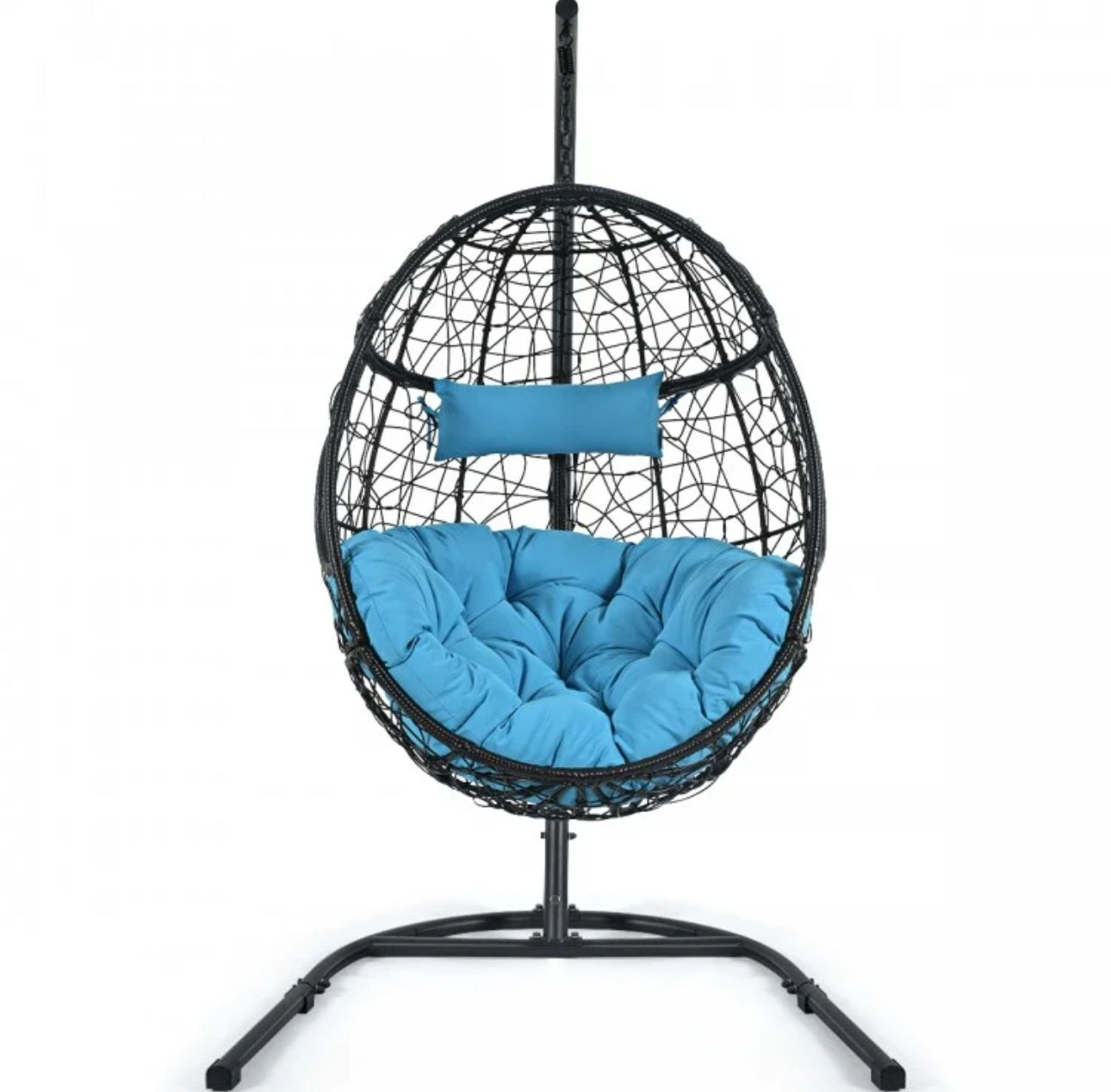 Outdoor / Indoor Patio Egg Swing Chair W/ Stand, Cushion, Pole, Basket - Heavy Duty Chair | Very Comfy Cushions | Hammock | Comes In 2 Colours | Holds 250lbs