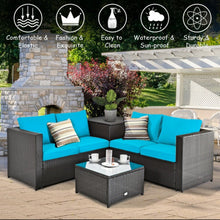 Load image into Gallery viewer, Super Relaxing 4 Piece Outdoor Patio Rattan Furniture Set With Love-seat | Storage Box
