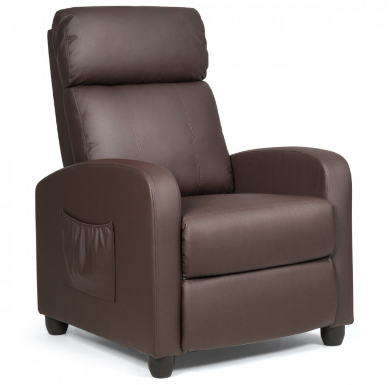 Heavy Duty Comfortable Massage Recliner Chair Wingback Single Chair With Side Pocket, Remote | 8 Massage Modes