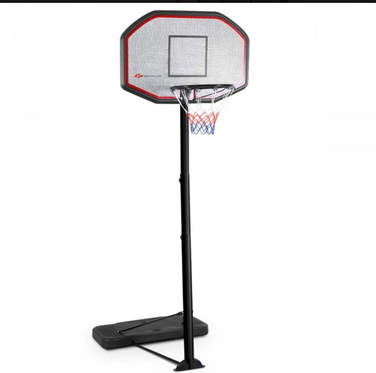 Super Cool Basketball Net Hoop Heavy Duty 43 Inches Indoor | Outdoor | Adjustable Height | Can Be Filled With Sand / Water | 6.6’ - 10’