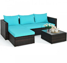 Load image into Gallery viewer, Super Relaxing 5 Pieces Patio Rattan Sectional Furniture Set With Cushions | Coffee Table
