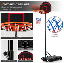 Load image into Gallery viewer, Super Cool 5-Level Adjustment Height Basketball Net Hoop Stand For Kids | 5.1-6.9FT | Heavy Duty Net | Wheels | Indoor | Outdoor
