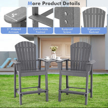 Load image into Gallery viewer, Heavy Duty Comfortable 2 Piece HDPE Tall Patio Adirondack Chair With Middle Connecting Tray | Umbrella Hole | Barstools | Easy Assembly | Waterproof
