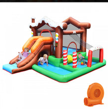 Load image into Gallery viewer, Super Cool Fun Kids Inflatable Bouncy House Jumping Castle Slide Climber Bouncer With 550W Blower | Holds 120Kg | Kids Party | Camping | Climbing Wall | Basketball Hoop
